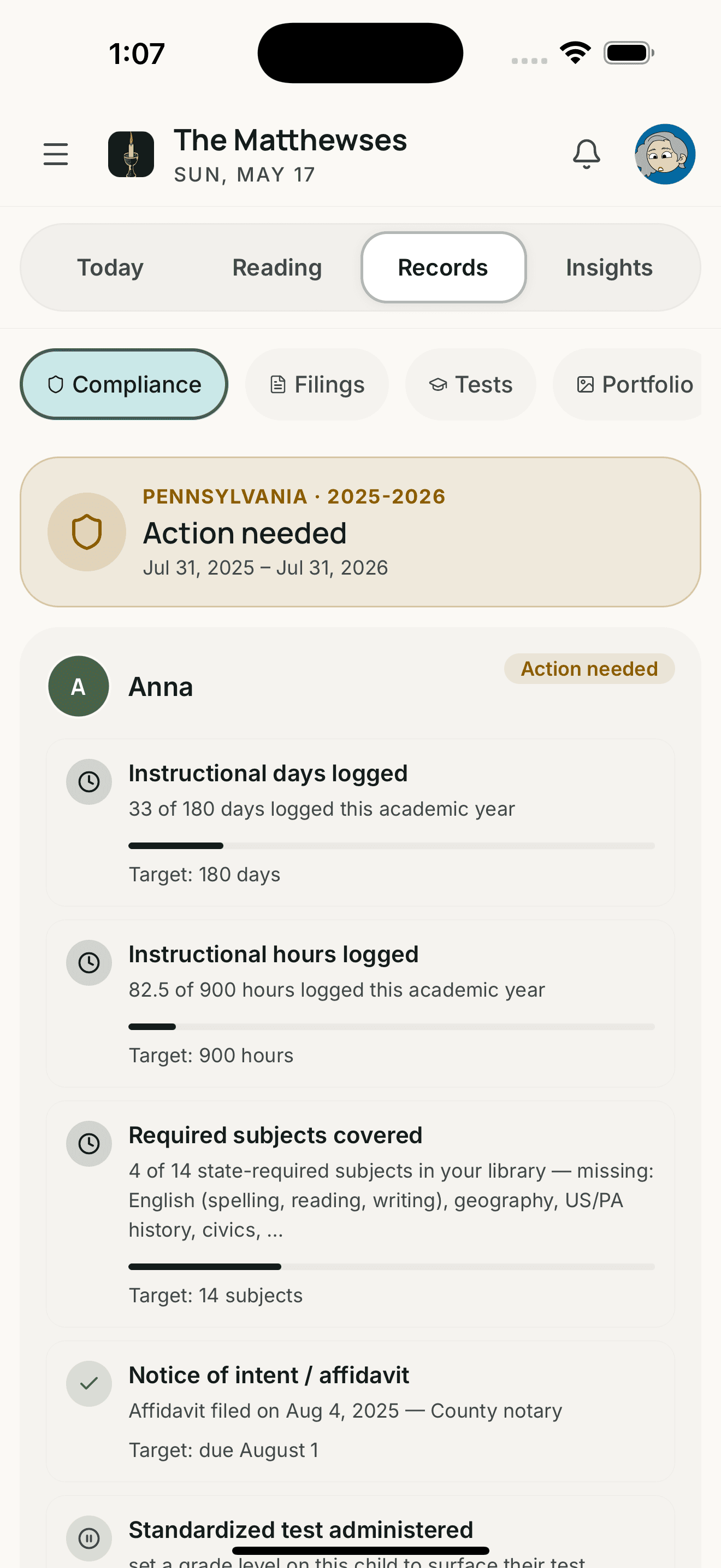 Lightstead mobile — Pennsylvania homeschool compliance