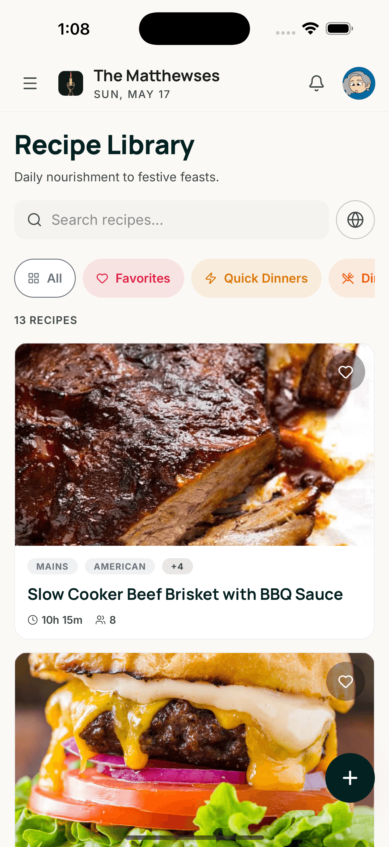 Lightstead mobile — recipe library