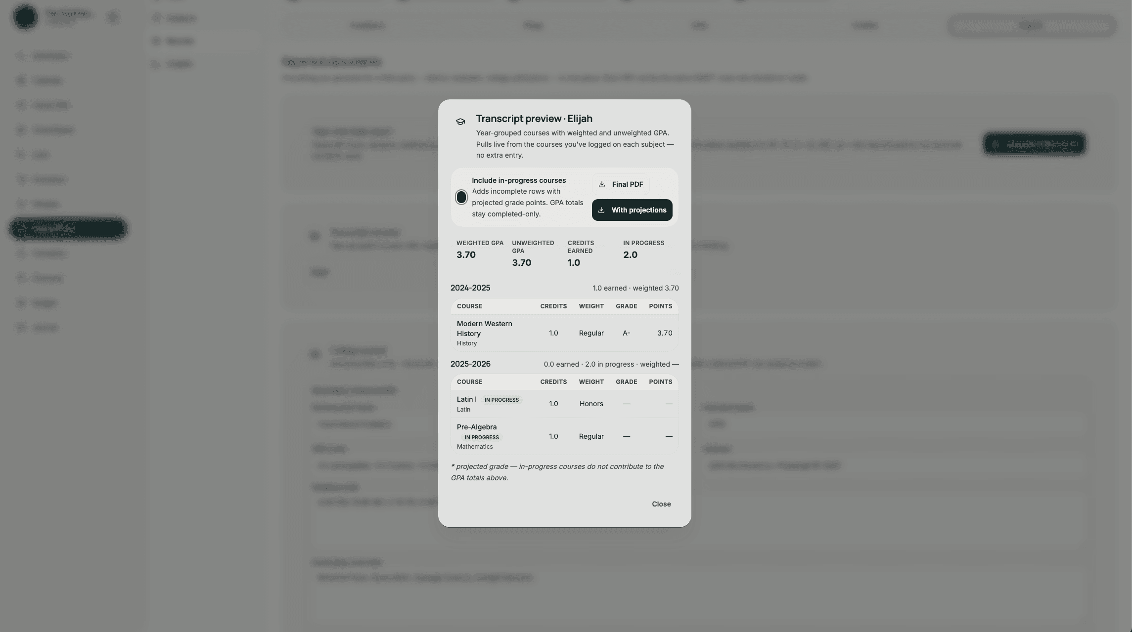 Quarterly PDF preview · /homeschool/insights